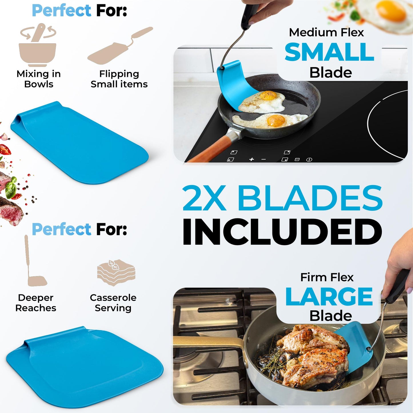 Spatula With Adjustable Angles🍽️ — A must have kitchen gadget👨‍🍳🍴Includes 2 Spatula heads made from PPSU - BPA/BPS and PFAS free. Non-Toxic🛡