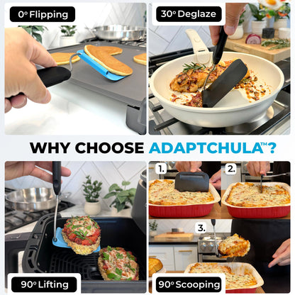 Spatula With Adjustable Angles🍽️ — A must have kitchen gadget👨‍🍳🍴Includes 2 Spatula heads made from PPSU - BPA/BPS and PFAS free. Non-Toxic🛡