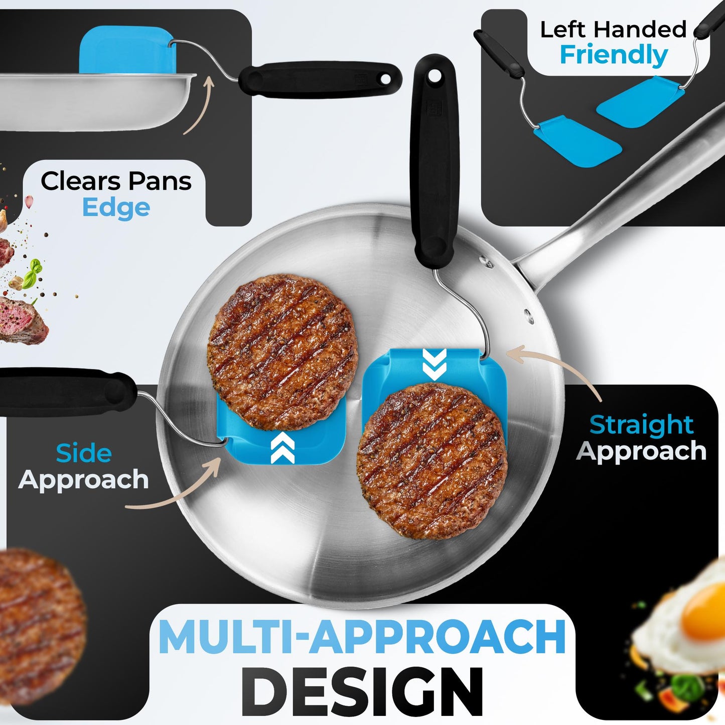 Spatula With Adjustable Angles🍽️ — A must have kitchen gadget👨‍🍳🍴Includes 2 Spatula heads made from PPSU - BPA/BPS and PFAS free. Non-Toxic🛡