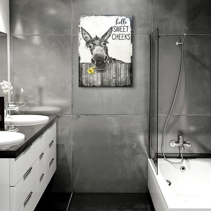 🚽Funny Bathroom Wall Art - "Nice Ass" Donkey Print